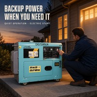 Groupe électrogène diesel silencieux DG7500LN 6KW, démarrage électrique portable, générateur de puissance à faible bruit pour usage domestique et commercial