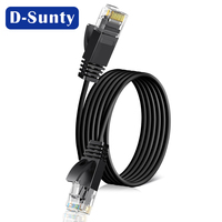 Cable de Red Ethernet Cat6A UTP Delgado, 0.5-30M, 32AWG, Diámetro Exterior 2.8mm, Cobre Desnudo, RJ45 8P8C, Cubierta de PVC ROSH, Cable de Conexión LAN de 5m, Blanco y Negro