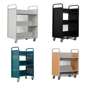 Carrito Metálico Silencioso de Tres Niveles para Tablets, para Bibliotecas y Librerías - Product Image 1