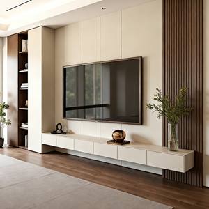 Customized Modern Minimalist Luxury <b>TV</b> Cabinet <b>Wall</b>-<b>Mounted</b> Design With Integrated Shelving <b>for</b> Home/Living Room - Product Image 3
