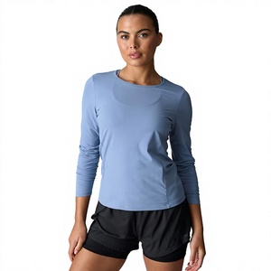 Camiseta de Manga Larga para Mujer, Algodón Jersey, Logotipo Bordado Personalizado, Cuello Redondo Informal, Fabricante de Marca Privada, Superventas - Product Image 4
