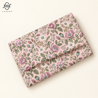 Tissu en voile de coton floral LNS Garden Roselets, popeline, 75 GSM, coton léger tissé pour robes et chemisiers