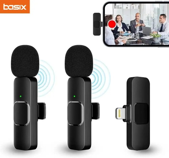 K8 K9 Mic Portable Mini Clip-on Phone Microphone Wireless Lavalier Lapel Noise Cancelling Microphone With USB Output iPhone iPad