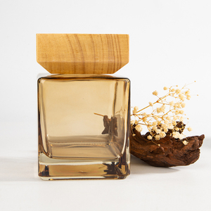Botella de perfume difusora de aromaterapia cuadrada al por mayor tamaños grandes botella difusora de caña vacía de 500Ml con tapa de madera - Product Image 3