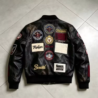 Veste de moto en cuir PU vintage personnalisée pour hommes, veste de motard rétro avec badges et patchs, veste bomber streetwear