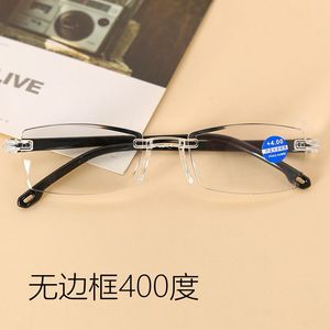 Frameless Reading Glasses +3.50 Anti Blue Light Unisex High Definition <b>Large</b> <b>Frame</b> For Seniors With Presbyopia - Product Image 4