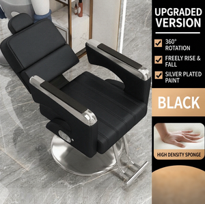 Modern Simple Barber <b>Chair</b> with Reclining Backrest, Hydraulic <b>Lift</b> & Swivel, PU Leather Salon Styling <b>Chair</b> - Product Image 5