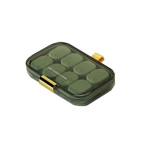 Green Custom Logo 6 Compartment Capsule Pill Container PP/ABS <b>Plastic</b> Travel Medicine Pill Case With Multiple <b>Pockets</b> - Product Image 3