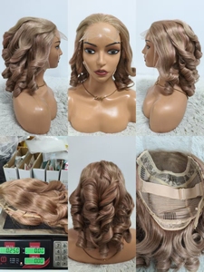 Letsfly 77$ Promotion Bouncy Loose 4x4 Lace Closure Wigs 18inch 300% Gray P613/18# Raw Virgin Hair 100% Human Hair Wholesale 10A - Product Image 4