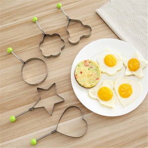 แม่พิมพ์ทอดไข่สแตนเลส 430 รูปหัวใจ ดาว และดอกไม้ - อุปกรณ์ทำไข่ดาว DIY - Product Image 1