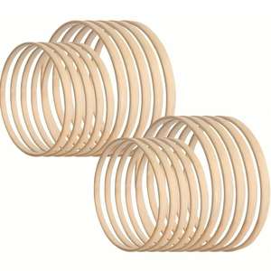 Juego de 20 coronas de bambú estilo Berlín, artesanía de bambú natural para decoraciones de boda DIY - Product Image 1