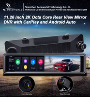 Carplay filaire sans fil 11.26 pouces Android Auto 4k 2k 1080p rétroviseur caméra de voiture 4G Navigation GPS enregistreur vidéo boîte noire