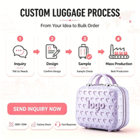 Étui de maquillage de voyage imperméable à grande capacité avec fermeture éclair et motif de dessin animé, poignée souple, 14 pouces, portable, durable, design tendance