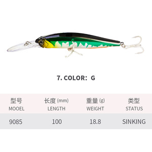 2024 haute qualité artificiel dur <span class=keywords><strong>vairon</strong></span> leurre 100MM 18.8G eau salée naufrage appât <span class=keywords><strong>aiguille</strong></span> poisson dur <span class=keywords><strong>vairon</strong></span> leurre de pêche - Product Image 4