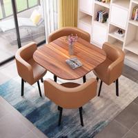 Ensemble table et chaises de réception pour négociations professionnelles simples, une table quatre chaises, petite table décontractée pour invités BTDC006 pour bureau