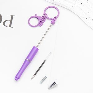 Diy Rotating Medium Oil Ballpoint <b>Pen</b> Portable Keychain Beaded <b>Pen</b> Handmade Decorative Ballpoint <b>Pen</b> Promotion Custom Logo - Product Image 3