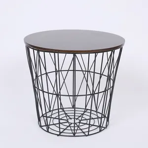 Set di 2 Set di ferro MDF filo di metallo rotondo tavolino da salotto - Product Image 4
