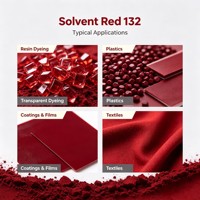 Rouge Solvant 132 Complexe Métallique avec Colorant Soluble dans les solvants pour Teintures de Bois, Encres d'Impression, Feuilles d'Aluminium et Cuir