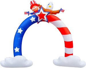 Arco inflable de 9 pies, arco con decoraciones de Tío <span class=keywords><strong>Sam</strong></span> y águila, nicro, Día Nacional de la independencia, Estados Unidos, 4 de julio - Product Image 1