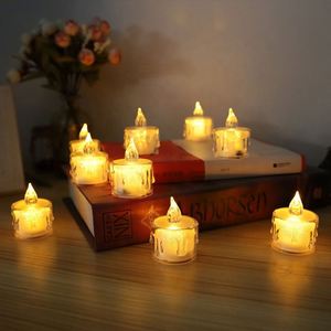 SS4294 Vente chaude Décoration de fête et de mariage Tasses à thé Bougies LED avec flamme mobile Bougies électriques en plastique - Product Image 1