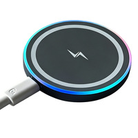 Cargador Inalámbrico Tipo-C con Luz Ambiental, Cargador de Carga Rápida de 15 W, Cargador Magnético para Teléfono Móvil para Automóvil 2026
