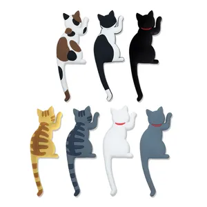 Hot sells high-quality cute sturdy cat tail magnetic refrigerator sticker hook wholesale