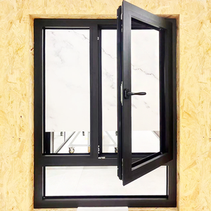 Finestre a Battente in Alluminio Nero con Vetro Temperato Isolante, Sistema di Porte Scorrevoli, <span class=keywords><strong>Finestra</strong></span> Oscillobatente - Product Image 4