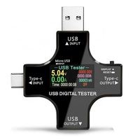 Multimètre numérique LCD professionnel 2 en 1 Type C PD USB Testeur de courant et de tension