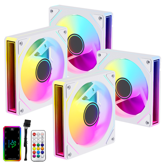 SNOWMAN OEM Silent 120mm White Pc Case RGB Fan With 6pin Remote & CPU Cooler Air ARGB Fan Cooling Colorful Support Gaming Case