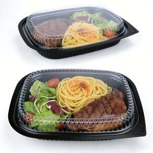 Bandeja de Plástico Negra Rectangular Desechable para Alimentos, Proceso de Blister, para Catering a Gran Escala - Product Image 3