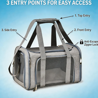 Sac de voyage carré pliable en maille Oxford de luxe, portable, pour chats et chiens, approuvé par les compagnies aériennes, cage souple pour animaux de compagnie