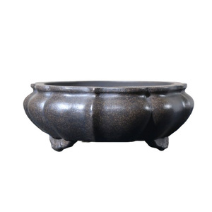 Maceta de Bonsái Hecha a Mano, de Arcilla Morada, Redonda, con Forma de Loto, Estilo Zen, Maceta de Escritorio, Diseño Chino - Product Image 5