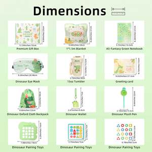 Ensemble Cadeau de Papeterie Thème Dinosaures pour Enfants/Garçons : Tasse Promotionnelle, Couverture, Carnet, Jouet Éducatif Assorti et Cartes en Papier - Product Image 2