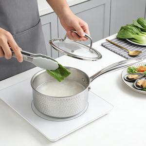 Casseroles à induction, casserole en acier inoxydable triple couche avec couvercle en verre - Product Image 4