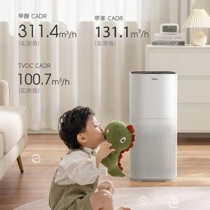 เครื่องฟอกอากาศมีเดียสำหรับบ้าน สีขาว แบบตั้งพื้น 50 ลูกบาศก์เมตรต่อชั่วโมง กำจัดฟอร์มาลดีไฮด์ กรองขนสัตว์เลี้ยง - Product Image 5