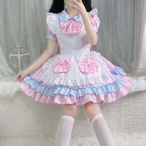 新しい可愛いロリータメイド服、大きなリボン付きロリータドレス、ピンク＆ブルーの甘い日本の衣装、プラスサイズS-3XL、アニメコスプレパーティー用 - Product Image 5