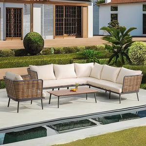 Cao cấp <span class=keywords><strong>wicker</strong></span> đồ gỗ ngoài trời sofa phòng chờ thiết lập với đệm thoải mái PE mây giải trí <span class=keywords><strong>Patio</strong></span> vườn sofa <span class=keywords><strong>Set</strong></span> - Product Image 1