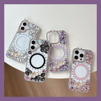 Coque de téléphone antichoc en PC de luxe pour femme, style 2026, avec strass et fleurs, pour iPhone 17 Pro Max 16 Plus 15