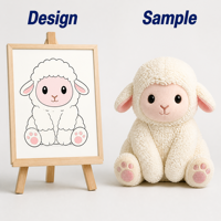 Peluche Mouton Sherpa Douce et Moelleuse, Animal en Peluche Personnalisé, Mascotte Mouton, Poupée en Peluche Confortable pour Bébé, Cadeau pour Crèche