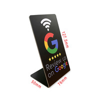 Support de carte NFC pour avis clients en forme de L, en PVC, sans contact, pour table, certifié ISO14443A CE RoHS, modèle NTAG215