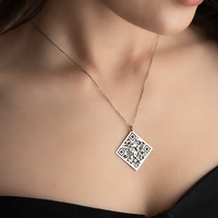Collier personnalisé avec code QR populaire, message de chanson, image, lien, pendentif de toute forme, charme délicat avec code vocal