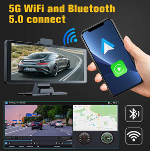 10.26'' Dash Cam 4K Carplay &amp; Android Auto Screen 5G Wifi GPS FM Car DVR Video Drive <strong>Recorder</strong> Stream 180 &deg; Rotation Camera - Product Image 5