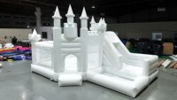 LeTeng - Château gonflable géant blanc en PVC avec toboggan et piscine à balles pour aire de jeux commerciale pour enfants - Vente chaude