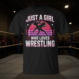 T-shirt Just A Girl Who Loves Wrestling pour femme, chemise pour fan de lutte - Product Image 3