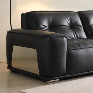 बड़े लिविंग रूम के लिए इतालवी न्यूनतम वास्तविक चमड़े का सोफा-<span class=keywords><strong>2025</strong></span> नया रेट्रो ब्लैक डायमंड सोफा - Product Image 3