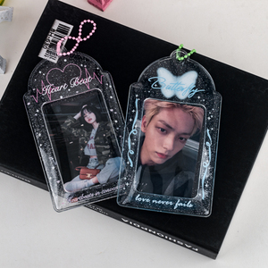 Soporte para tarjeta fotográfica Kpop, funda para tarjeta holográfica con purpurina de PVC personalizada para tarjeta Idol/foto de 3 pulgadas - Product Image 1