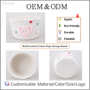 <span class=keywords><strong>Cesta</strong></span> de Regalo con Forma de Corazón Colorida, de Cuerda de Algodón, Certificada por CPC, para Baby Shower, Decoración de Cuarto Infantil, Venta al por Mayor, Personalizada - Product Image 2