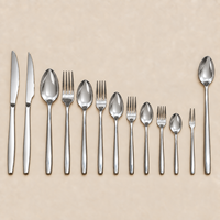 Ensemble de couverts en acier inoxydable 201, manche lisse, 13 pièces, poli à la main, compatible lave-vaisselle, écologique, pour mariage, banquet, hôtel