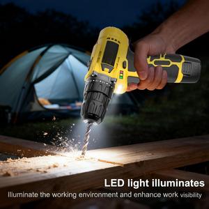 12V Cordless Drill Set Screwdriver Variable Speed <b>Power</b> <b>Tool</b> Accessories Drilling 25mm Battery Local US Warehouse CD-12HP-2 12V - Product Image 4