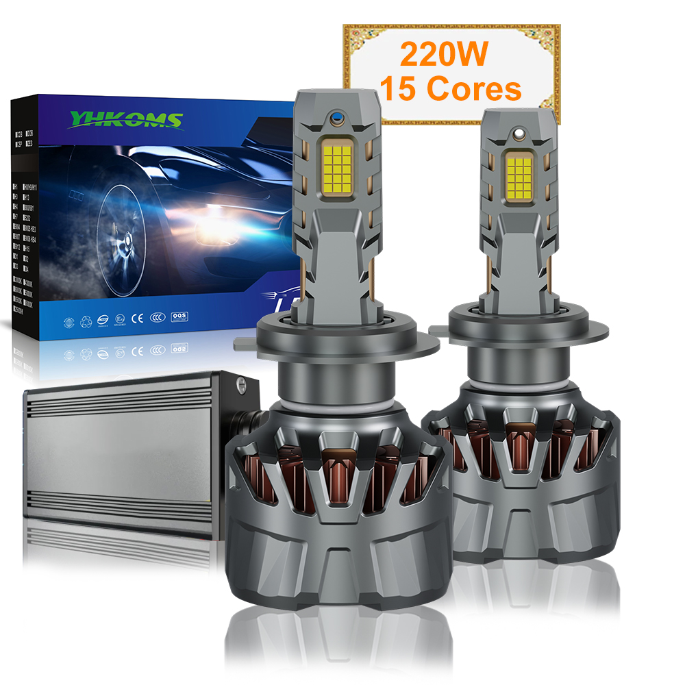 YHKOMS V80 Высокая мощность 220 Вт 12 В 16000 лм Автомобильные светодиодные фары автомобильная система освещения H1 H4 H7 светодиодные фары лампы 9005 9006